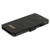 Guess Originele Croco Bookcase Hoesje voor de Apple iPhone 14 Plus - Zwart