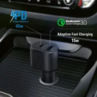 Samsung Originele Samsung Dual Super Fast Charging 45W Autolader - Zwart