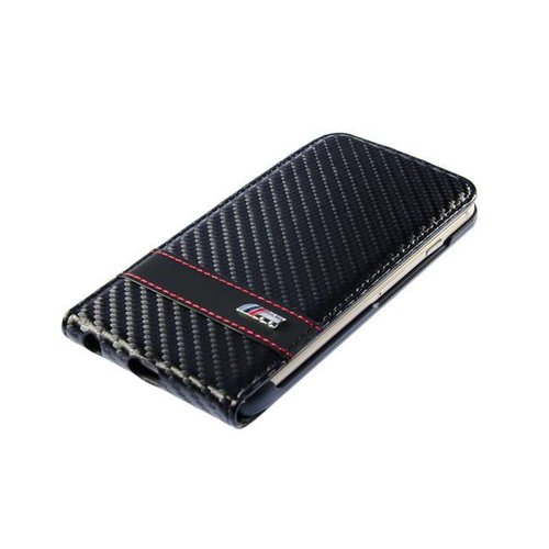 BMW Apple iPhone 6 Carbon-Look Flip Case - Zwart