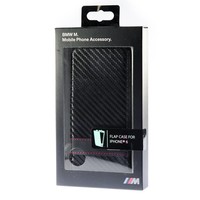 BMW Apple iPhone 6 Carbon-Look Flip Case - Zwart