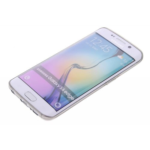 Puloka TPU Siliconen hoesje voor de achterkant van de Samsung Galaxy S6 Edge - Transparant / Grijs