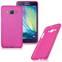 Puloka TPU Siliconen hoesje voor de achterkant van de Samsung Galaxy A7 - Transparant / Grijs / Roze