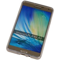 Puloka TPU Siliconen hoesje voor de achterkant van de Samsung Galaxy A7 - Transparant / Grijs / Roze