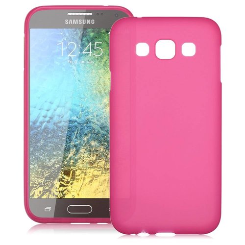 Puloka TPU Siliconen hoesje voor de achterkant van de Samsung Galaxy E7 - Transparant / Grijs / Roze / Bruin