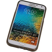 Puloka TPU Siliconen hoesje voor de achterkant van de Samsung Galaxy E7 - Transparant / Grijs / Roze / Bruin