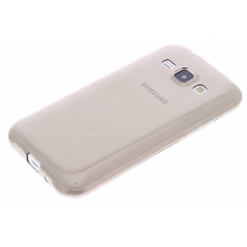 Puloka TPU Siliconen hoesje voor de achterkant van de Samsung Galaxy J1 - Transparant / Grijs / Bruin