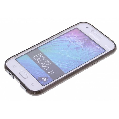 Puloka TPU Siliconen hoesje voor de achterkant van de Samsung Galaxy J1 - Transparant / Grijs / Bruin