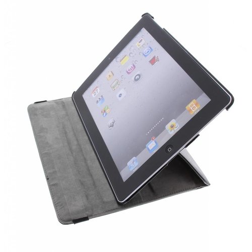 iPad 3 360° Rotating Case - Roterende Hoesje - Zwart / Wit