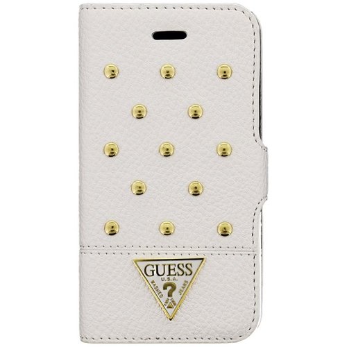 Guess Tessi Folio Bookcase hoesje met Gouden Studs voor de Apple iPhone 4 / 4S - Wit