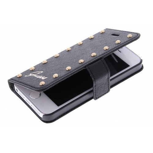 Guess Originele Studded Collection Folio Bookcase hoesje voor de Apple iPhone 5 / 5S / SE - Zwart