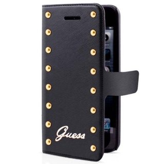 Originele Studded Collection Folio Bookcase hoesje voor de Apple iPhone 5 / 5S / SE - Zwart