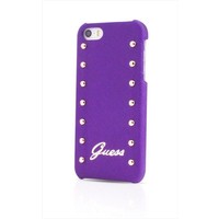 Guess Apple iPhone 5 / 5S / SE Originele Studded Collection Hardcase met Gouden Studs hoesje - Paars