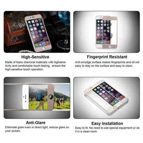Apple iPhone 6 / 6S Screenprotector Titanium Alloy Fullscreen - Glas - Goud