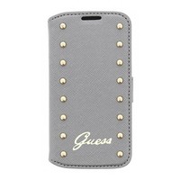 Guess Originele Studded Collection bookcase hoesje voor de Samsung Galaxy S4 Mini - Zilver