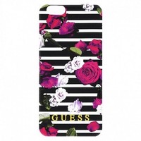 Guess Apple iPhone 6 / 6S Originele Rozen Bloemen Hardcase hoesje - Zwart