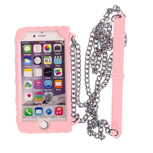 Guess Originele Silicone Clutch Case hoesje voor de Apple iPhone 6 / 6S - Roze