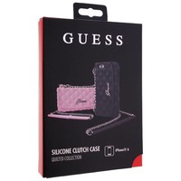 Guess Originele Silicone Clutch Case hoesje voor de Apple iPhone 6 / 6S - Roze