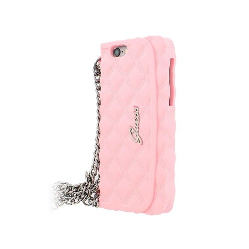 Guess Originele Silicone Clutch Case hoesje voor de Apple iPhone 6 / 6S - Roze