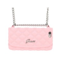 Guess Originele Silicone Clutch Case hoesje voor de Apple iPhone 6 / 6S - Roze