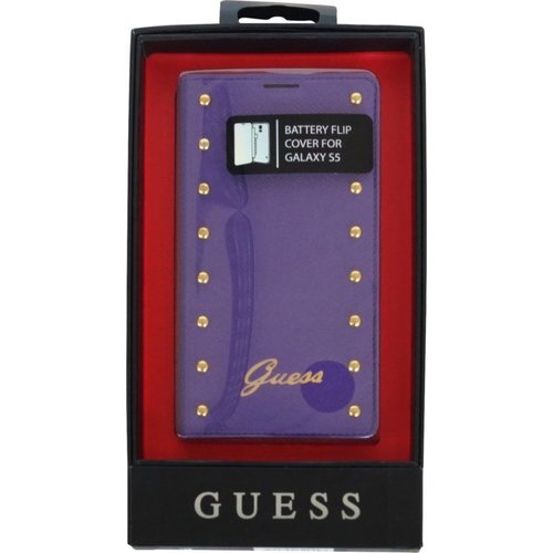 Guess Originele Studded Collection Folio Bookcase hoesje - Paars voor de Samsung Galaxy S5 / S5 Plus / S5 Neo