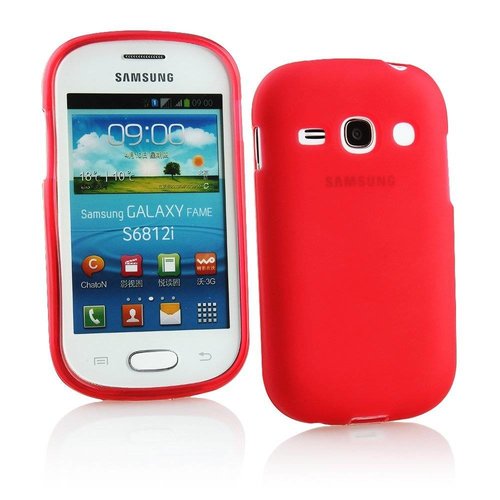 Samsung Galaxy Fame siliconen (gel) achterkant hoesje - Rood