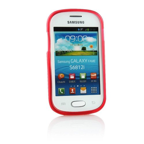 Samsung Galaxy Fame siliconen (gel) achterkant hoesje - Rood