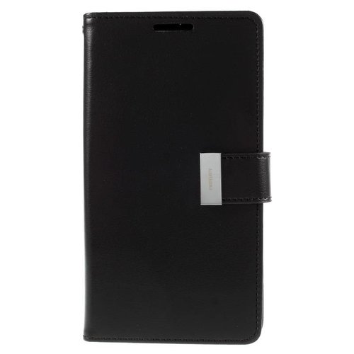 Mercury Goospery Rich Diary Bookcase hoesje voor de Samsung Galaxy S6 Edge - Zwart