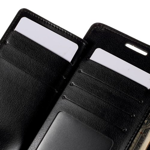 Mercury Goospery Rich Diary Bookcase hoesje voor de Samsung Galaxy S6 Edge - Zwart