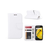 Bookcase Motorola Moto E hoesje - Wit