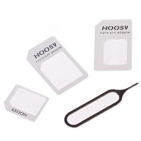 Noosy Universal simkaart adapter kit ( 3 in 1 Pack ) - Wit