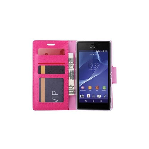 Bookcase Sony M2 Aqua hoesje - Roze Diamtelecom