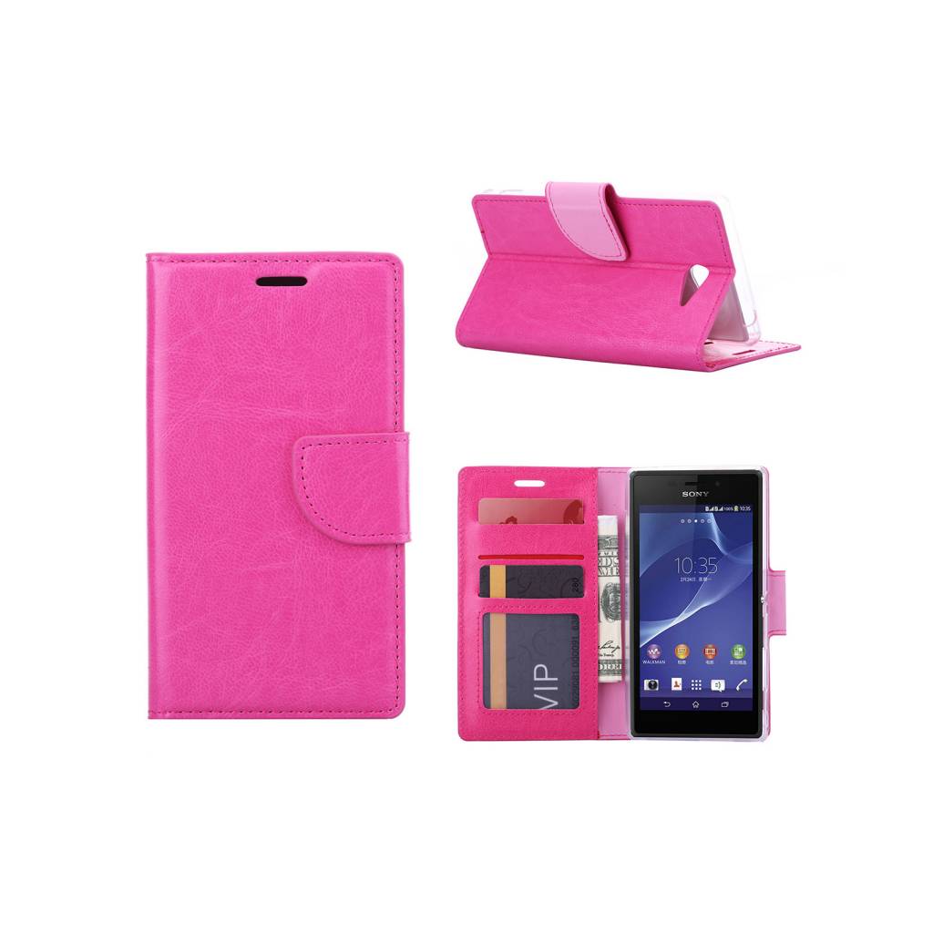 passen mengsel De schuld geven Bookcase Sony Xperia M2 Aqua hoesje - Roze - Diamtelecom