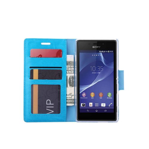 Onrustig De controle krijgen Geavanceerd Bookcase Sony Xperia M2 Aqua hoesje - Blauw - Diamtelecom