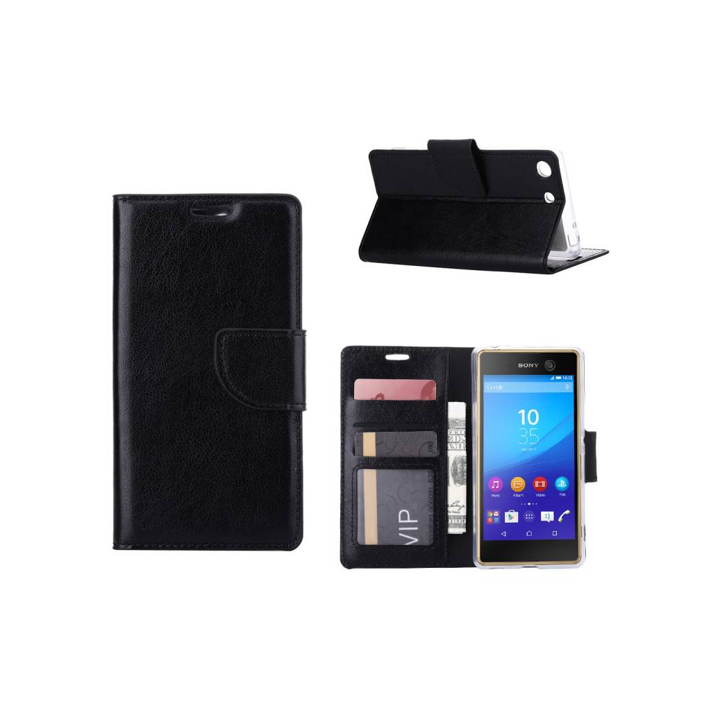 Officier stil Opsommen Bookcase Sony Xperia M5 hoesje - Zwart - Diamtelecom