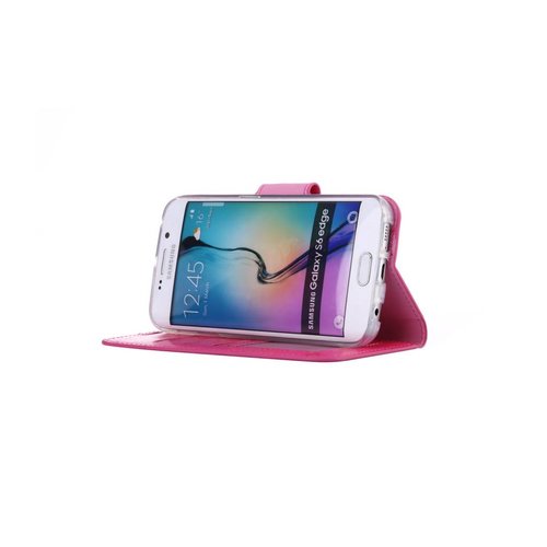 Bookcase Samsung Galaxy S6 Edge hoesje - Roze