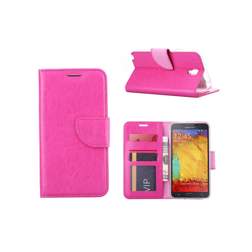 les Correlaat Haalbaar Bookcase Samsung Galaxy Note 3 Neo hoesje - Roze - Diamtelecom
