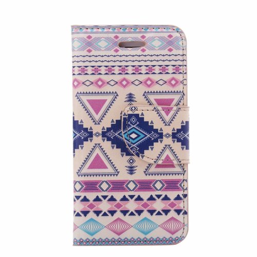 Aztec print lederen bookcase hoesje voor de Apple iPhone 5S