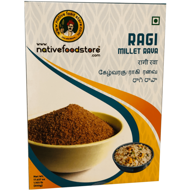 Native Food Ragi Millet Rava, 500 gr