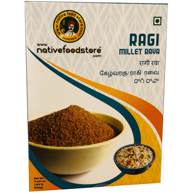 Native Food Ragi Millet Rava (griesmeel) - 500 gr