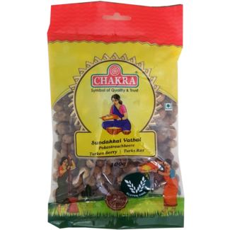 Chakra Sundakkai Vathal (Gedroogde Nachtschade Bessen), 100 gr