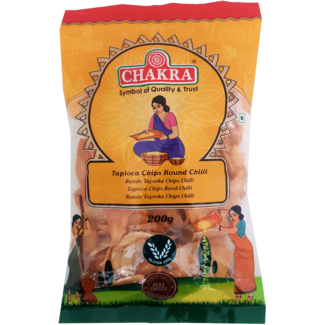 Chakra Tapioca Chips Round Chilli, 200 gr