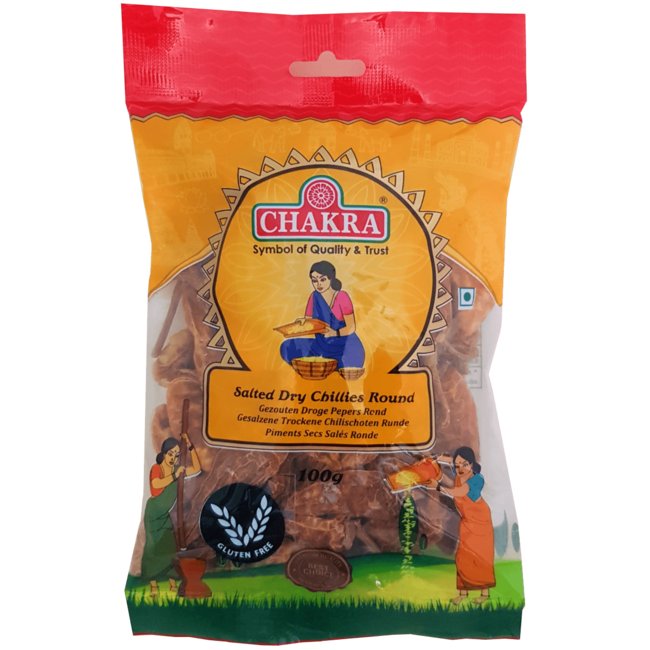 Chakra Salted Dry Chillies Round, 100 gr