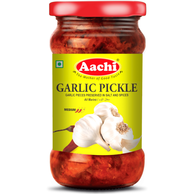 Aachi Masala Garlic Pickle (knoflook), 300 gr