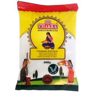 Chakra Unroasted Urid Flour (Zwarte Linzenmeel), 500 gr