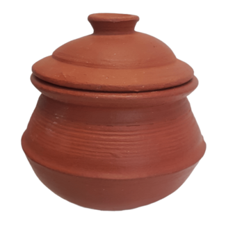 Pavithram Klei / Terracotta  Groentestoofpan Met Deksel