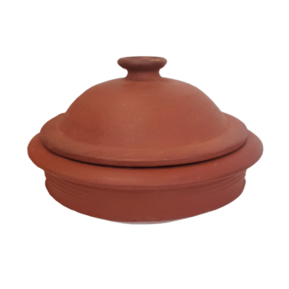 Pavithram Klei / Terracotta Vis/Kip Pan Met Deksel