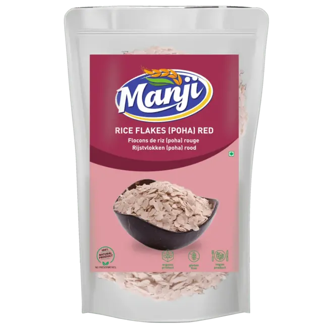 Manji Rice Flakes Red (Poha), 500 g