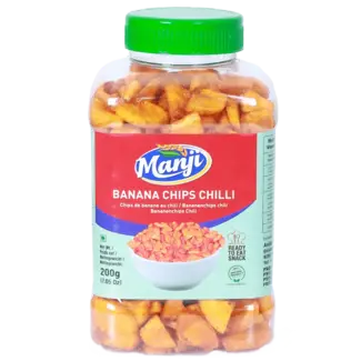 Manji Gesneden Bananen Chips Chili, 200 g