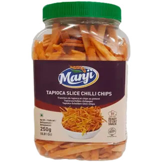 Manji Tapioca Slice Chilli Chips,  250 g