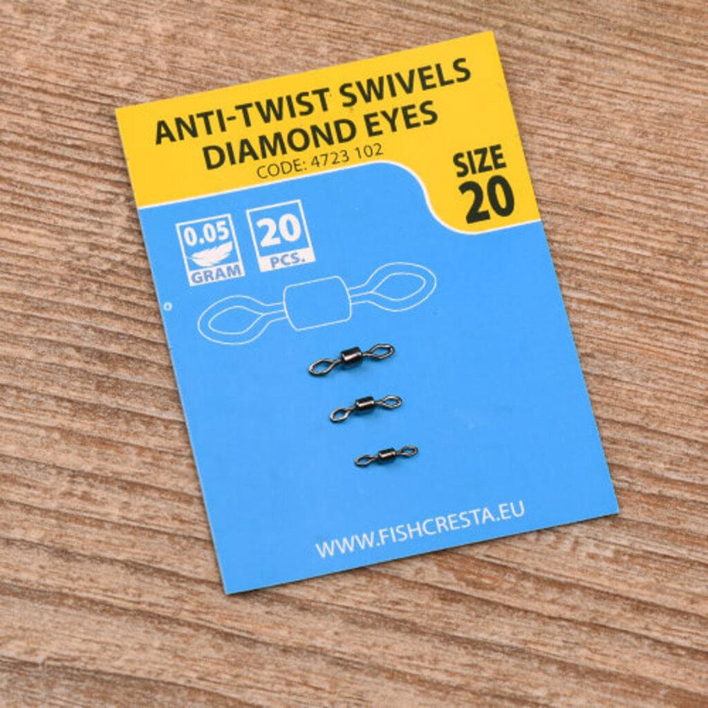 Cresta Anti Twist Swivels Diamond Eyes 0,05 Gr size 20